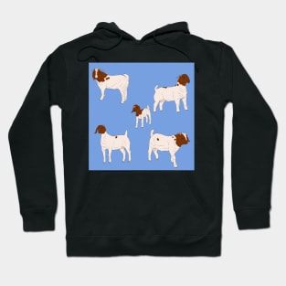 Boer Goats Pattern Blue Hoodie